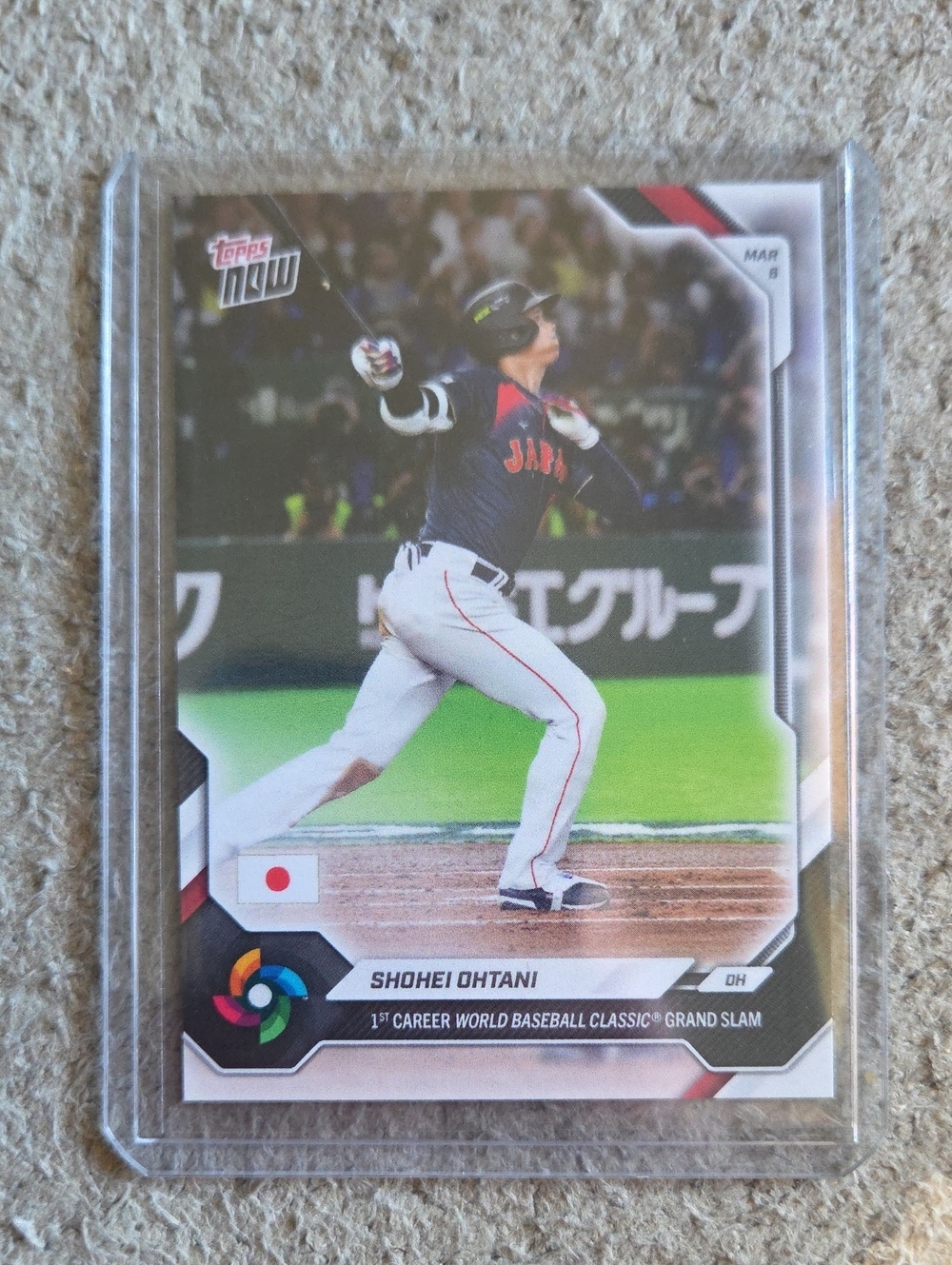 Shohei Ohtani Baseball Trading Card in Clear Sleeve - Black/White